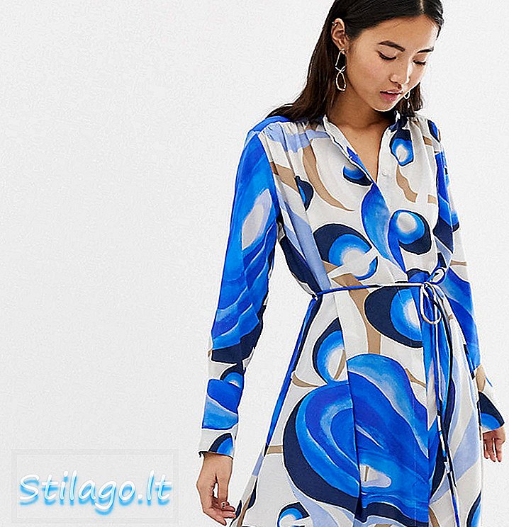 Weekday - Aangerimpelde maxi-jurk met aquarelprint-Multi