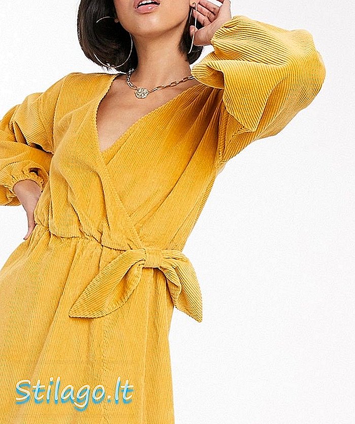 ASOS DESIGN, mini vestit de cordó de color groc amb taronja