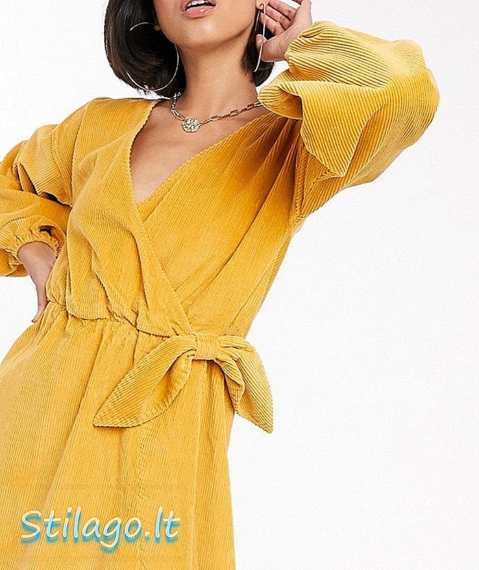 ASOS DESIGN mini vestido com blusão de cordão em calêndula-Laranja