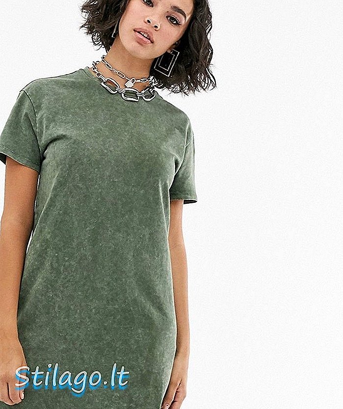 Bershka minihappopesu mekko khaki-vihreässä