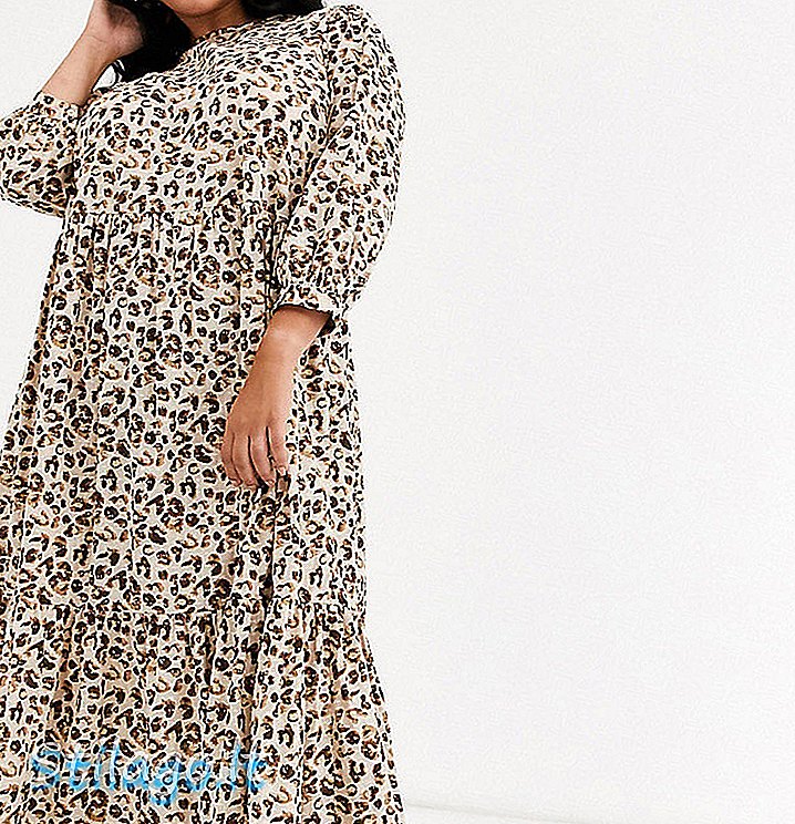 ASOS DESIGN Kurvet lagdelt maxi-kjole i leopardprint-Multi