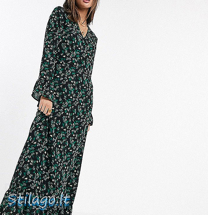 Y.A.S Tall wrap maxi-mekko röyhelö helmassa sekoitetussa ditsy floral-Multi -mallissa