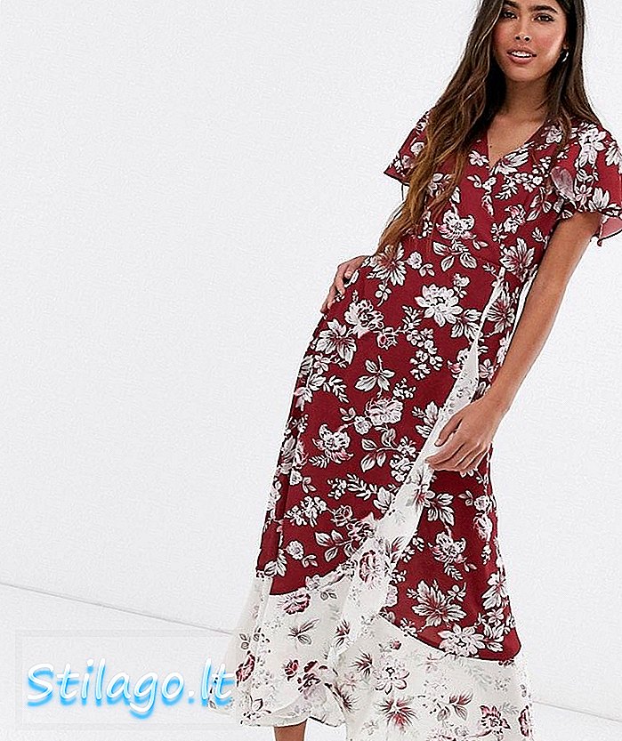 French Connection gebloemde maxi-jurk met bloemenprint - Rood