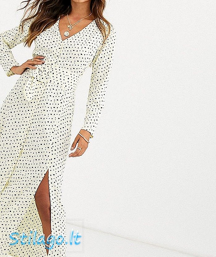 ASOS DESIGN midi klänning med spänne bälte i spotprint-Multi