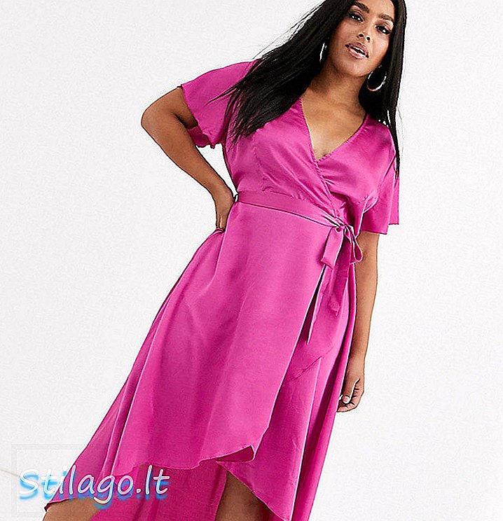 Сукня з атласної обмотки Missguided Plus в пурпурно-фіолетовому