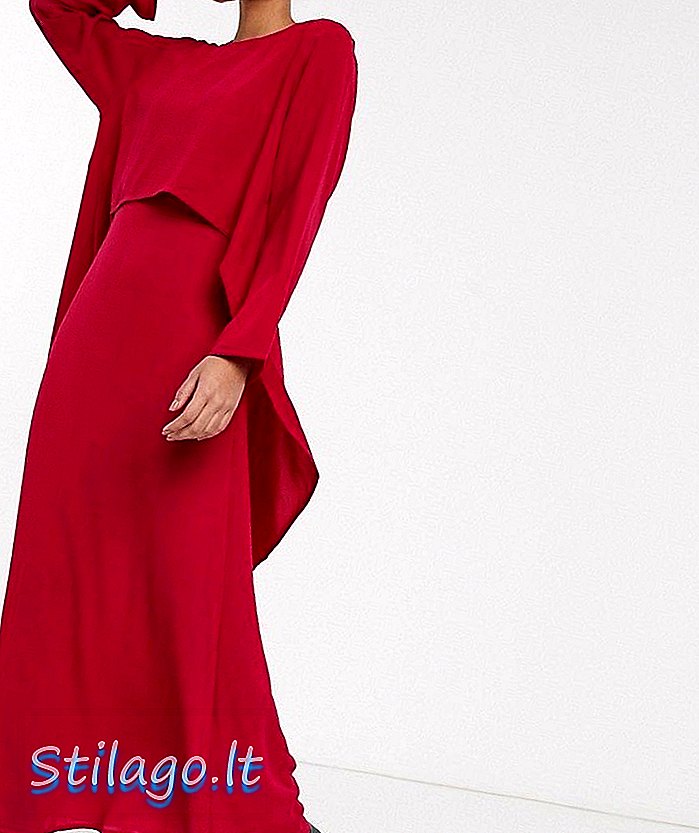 Сукня Verona maxi з драпірованим шаром-Рожевий