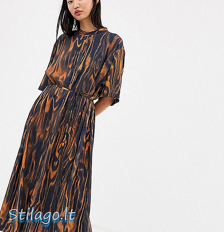 Robe midi imprimée à la taille Weekday-Multi