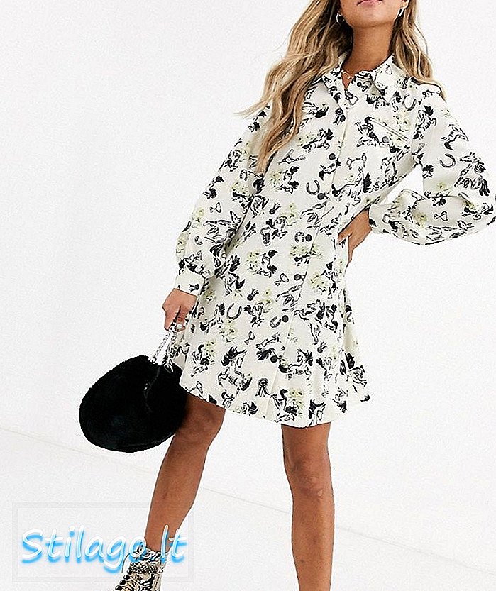 ASOS DESIGN Hemdkleid in Horse Print-Multi