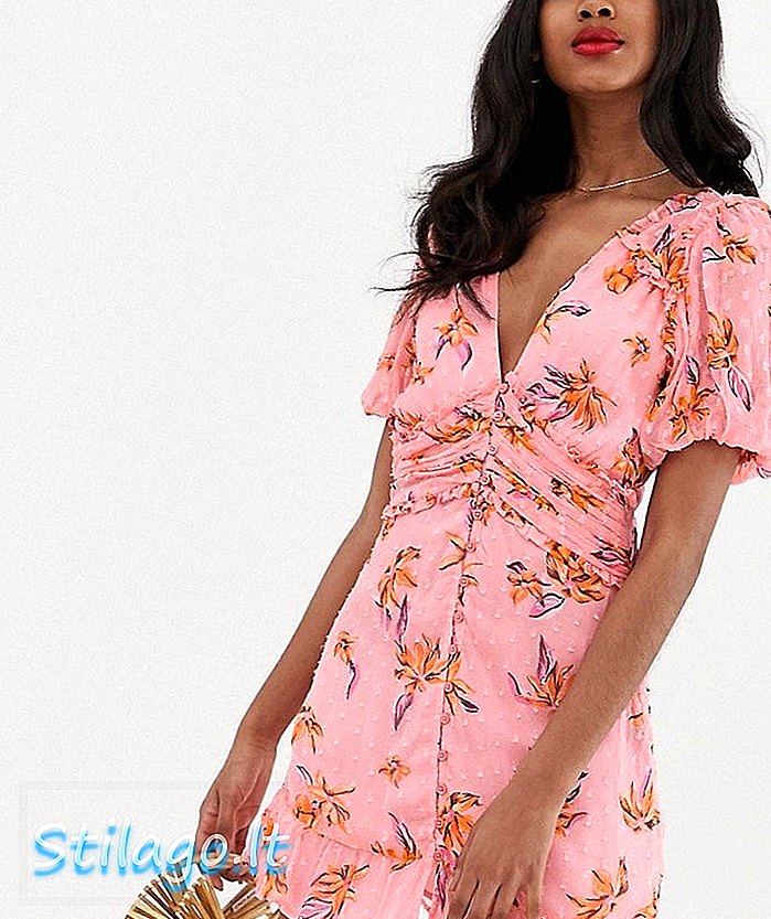 라히 피에스타 밀라 플로럴 미니 드레스-핑크