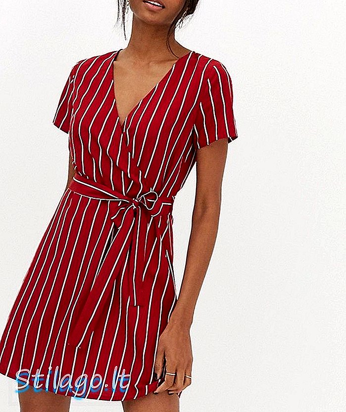 Vila stripe faux wrap kjole-Multi