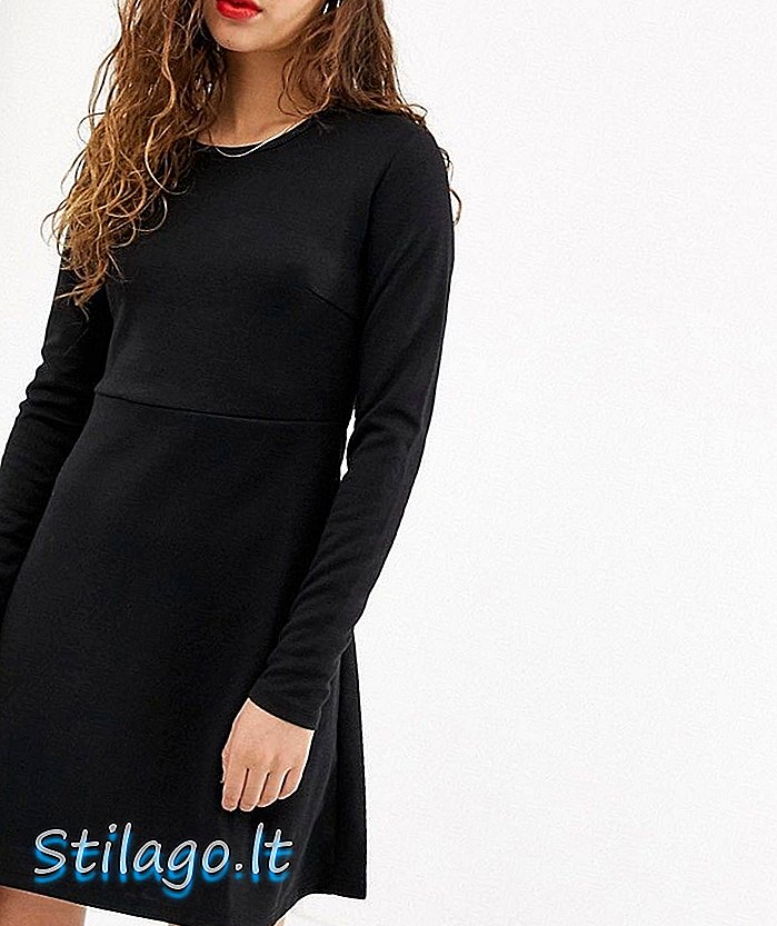 Κομμάτια Θαυμάσιο μακρυμάνικο φόρεμα σκέιτερ-Μαύρο