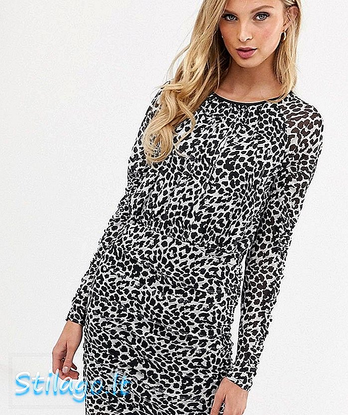 Ichi leopard ruched mini šaty-Multi