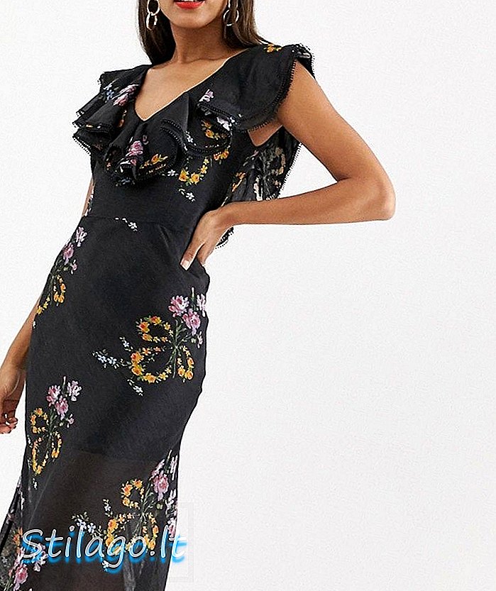 Talulah Колыбельная Платье миди с цветочным принтом и черными