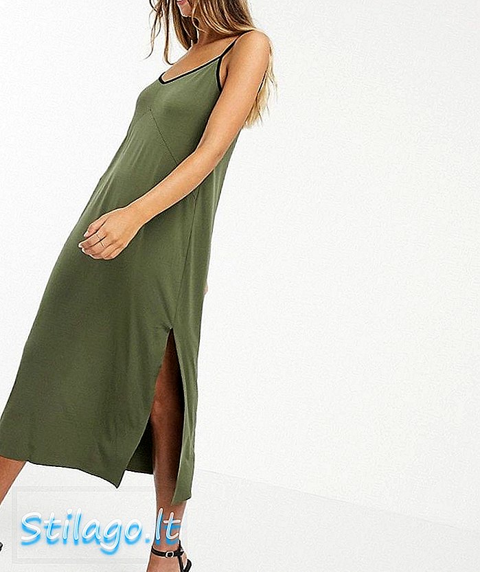 Vero Moda soft cami midi φόρεμα-Πράσινο