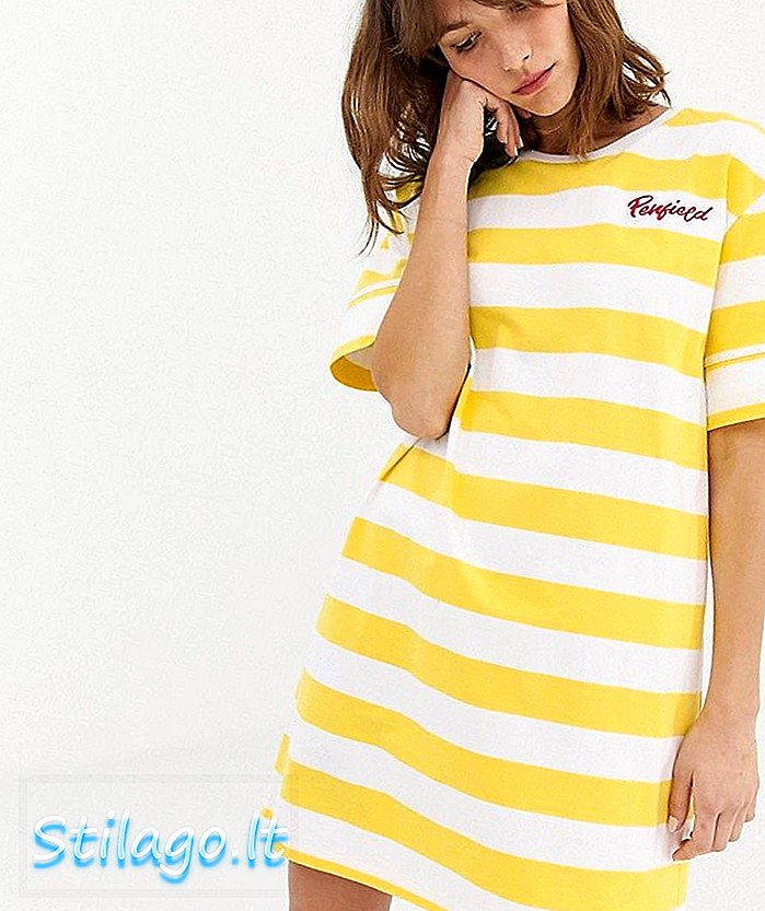 Penfield Jax gestreiftes T-Shirt Kleid-Gelb
