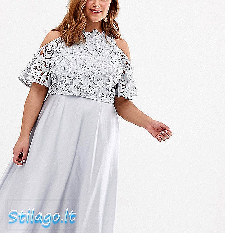 Rochie maxi din dantelă Coast Plus Lyndsey-Argint