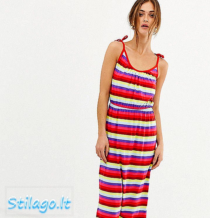 คลังสินค้า Candy Stripe Jersey Midi Dress-Multi