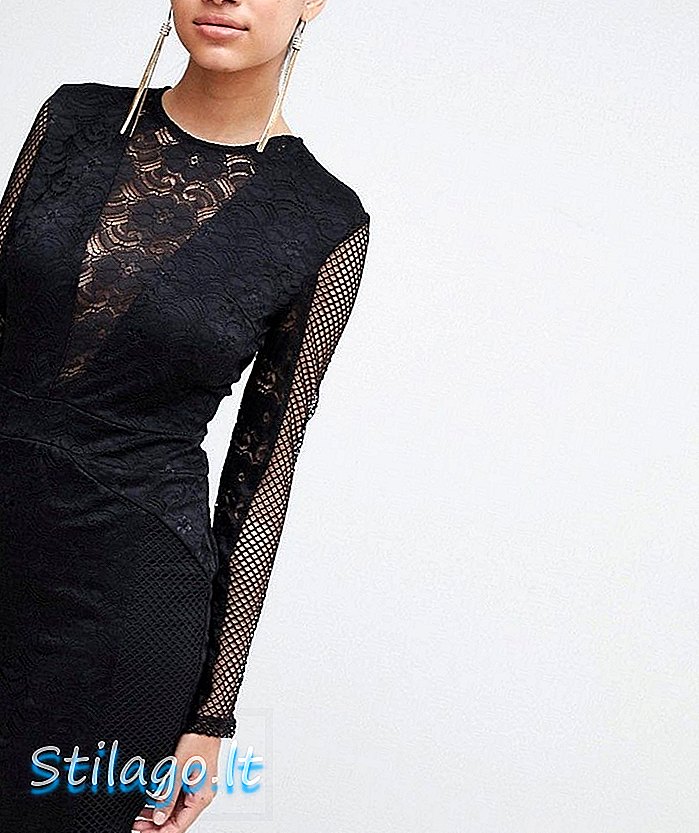 АКС Парис хаљина од чипке од каросерије-црна