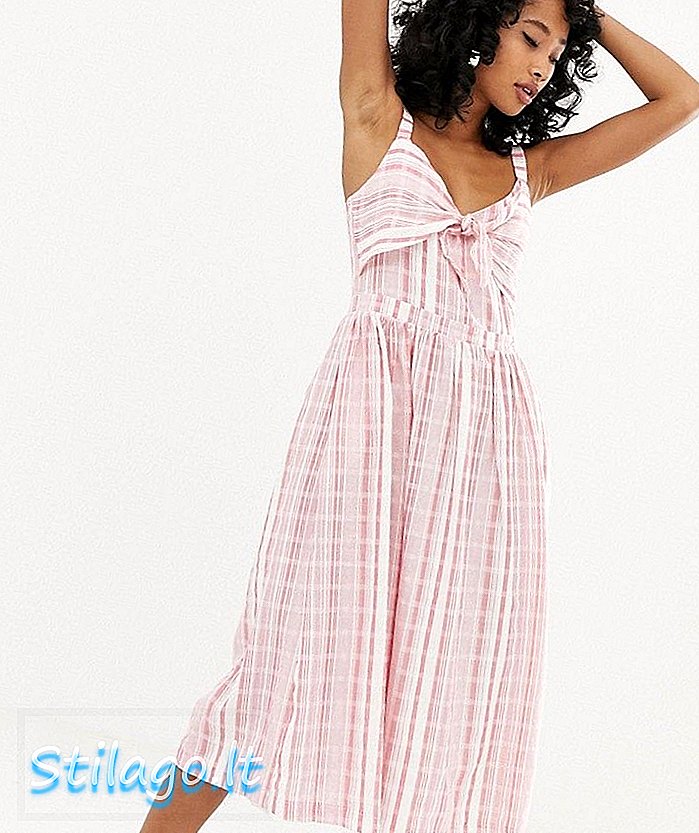 Pepe Jeans Simonetta stripe maxi dress-Red