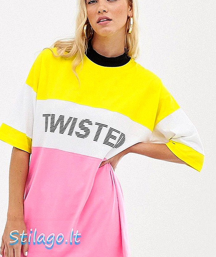 Das übergroße T-Shirt-Kleid Ragged Priest mit Slogan-Pink
