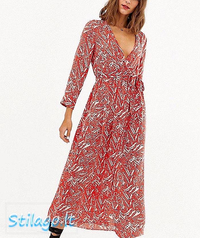 Sukienka midi w kwiatowe wzory Vero Moda - Czerwona