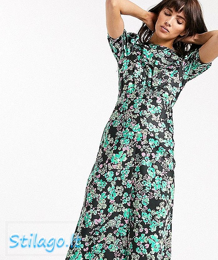 ASOS DESIGN midi-te-kjole i blomsterprint-Multi