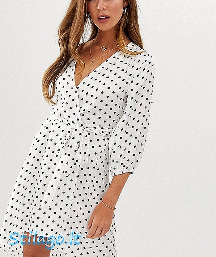 In The Dress Binky polka dot satin wrap dress-Multi