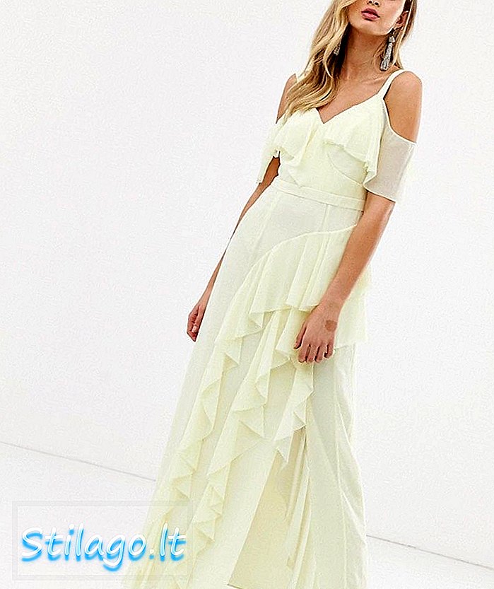 Vestit maxi de la roba costa Illy freda espatllera-Groc