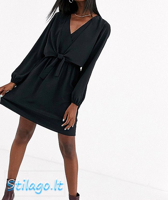 JDY mini sukienka z węzłem z przodu w kolorze czarno-niebieskim