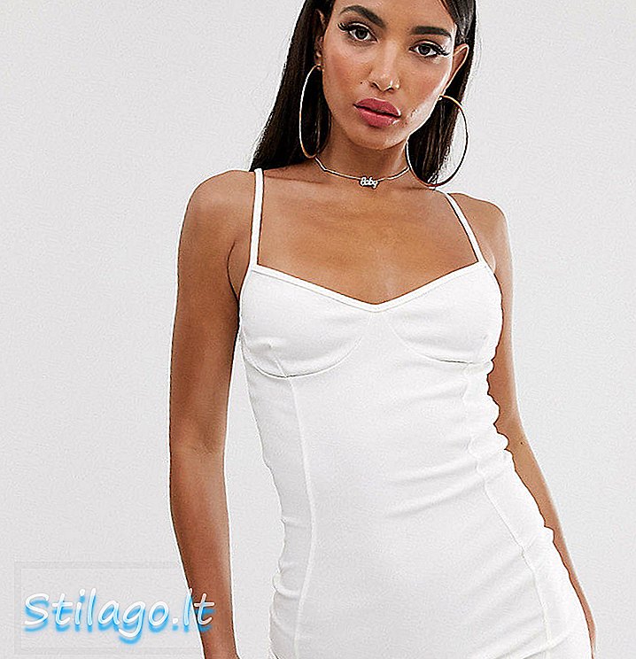 Fashionkilla Tall vestit cami amb detall de costura en blanc