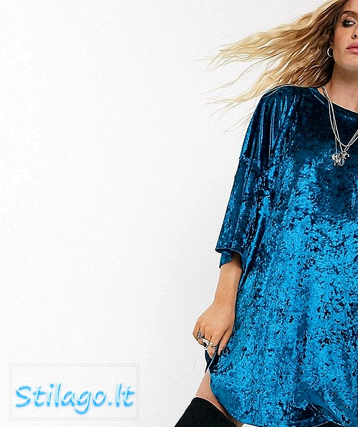 Платье бархатной футболки ASOS DESIGN - синее