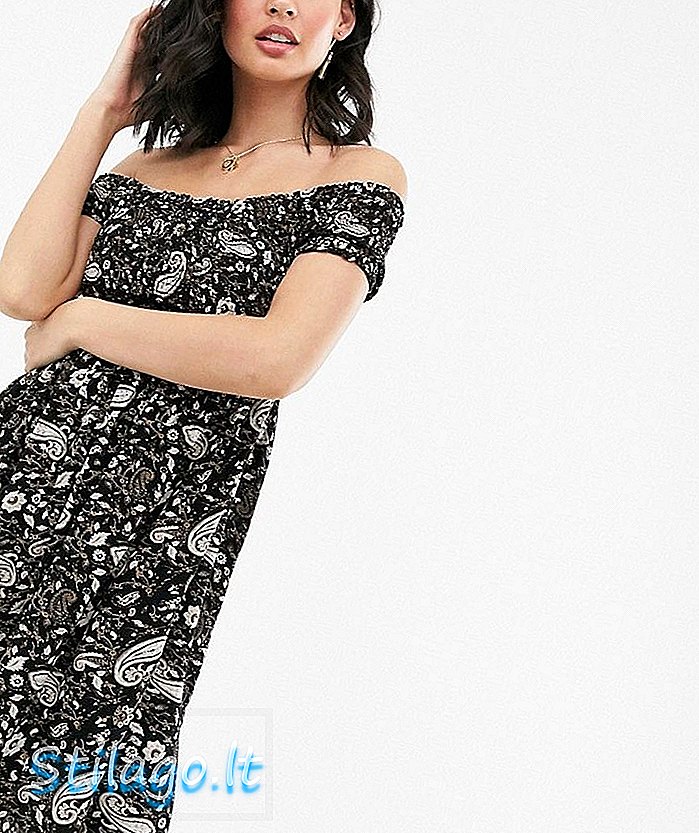 Pimkie gesmokte top met paisley-print mini-jurk in multi