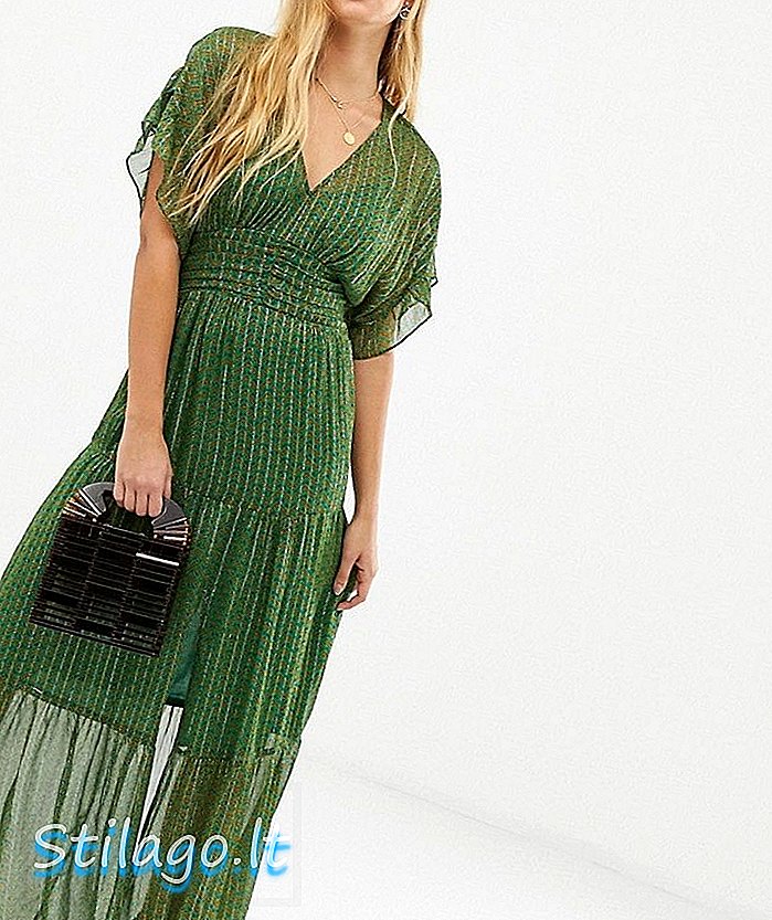 BA&SH Wanda فستان ماكسي بخيوط طبقات - أخضر