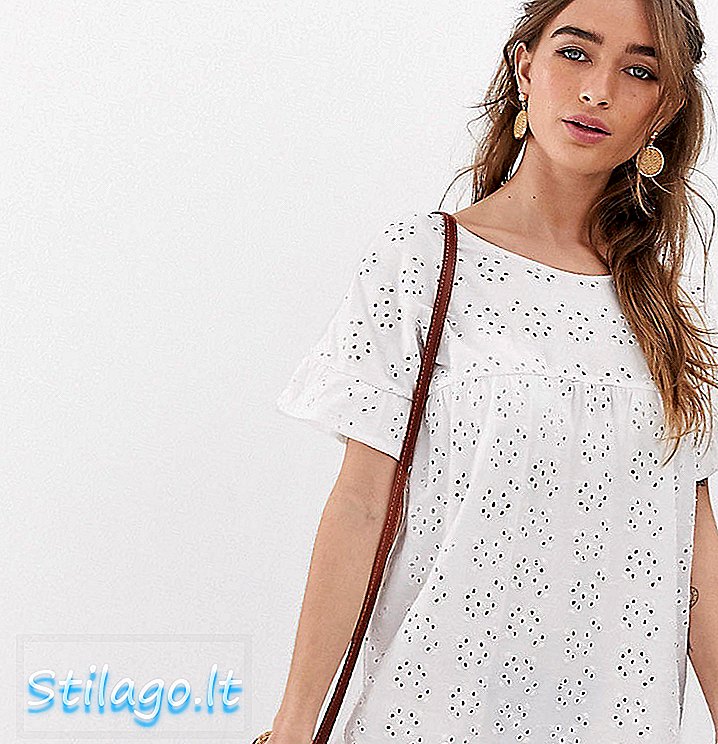 ASOS DESIGN Petite reverzibilna haljina od košulje s kratkim rukavima-Bijela