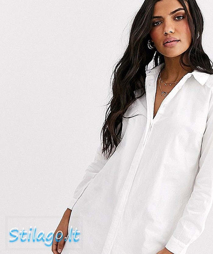 ASOS DESIGN - Mini robe chemise en coton - Blanc