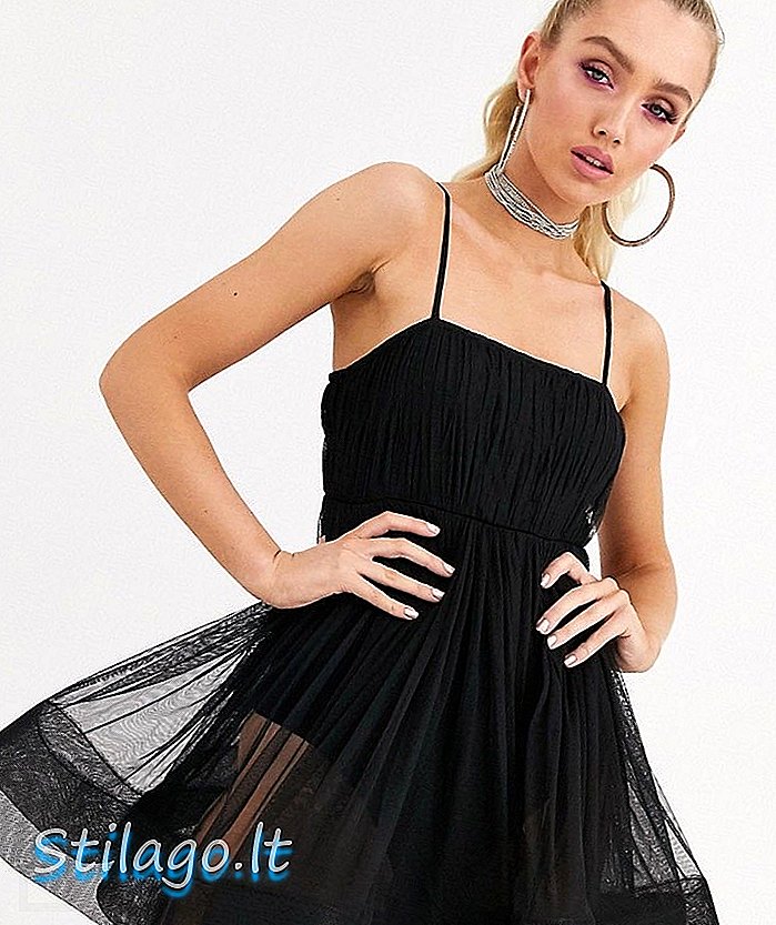 Lace & Beads doorschijnende babypop mini-jurk in zwart