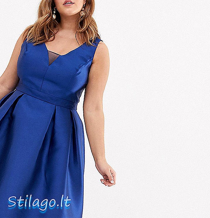 Цхи Цхи Лондон Плус матурална хаљина са слатким деколтеом у плавој боји
