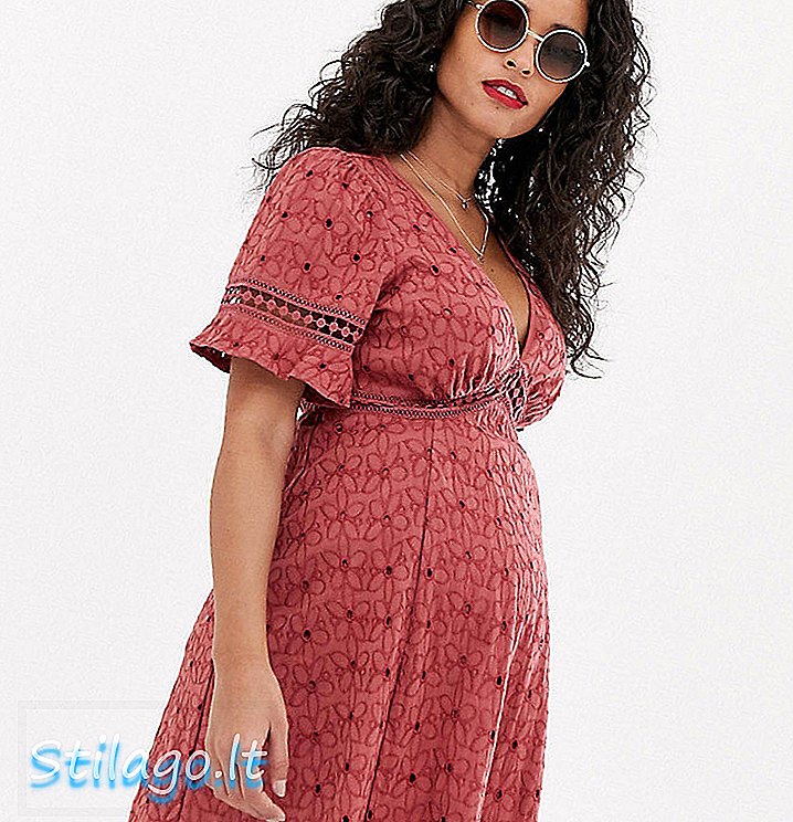 Чайна рокля ASOS DESIGN за майчинство с тъкани от стълба-розово