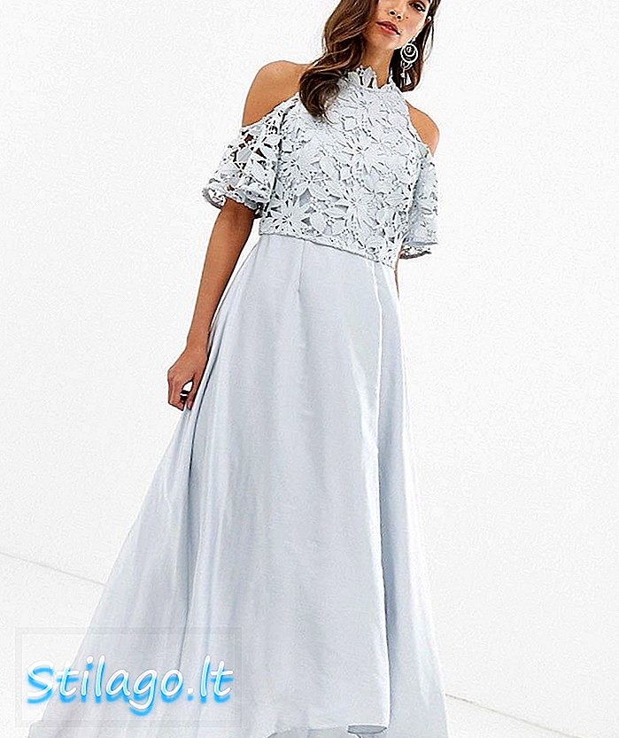 Ασημί φόρεμα με δαντέλα Coast-Lyndsey-Ασημί