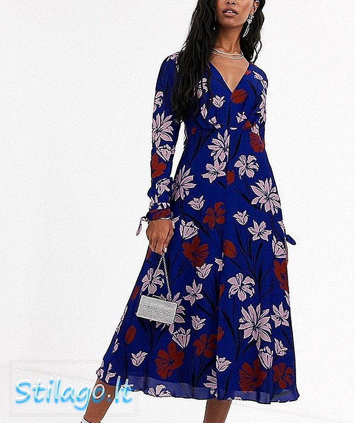 Talulah Remember Me floral print wrap midi dress-Azul
