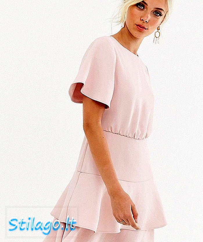 Forever New gelaagde mini-jurk met flippy zoom in blush-roze