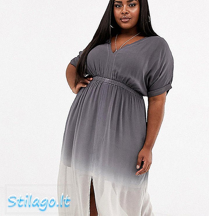 Robe longue Religion Plus en ombre-Blanc