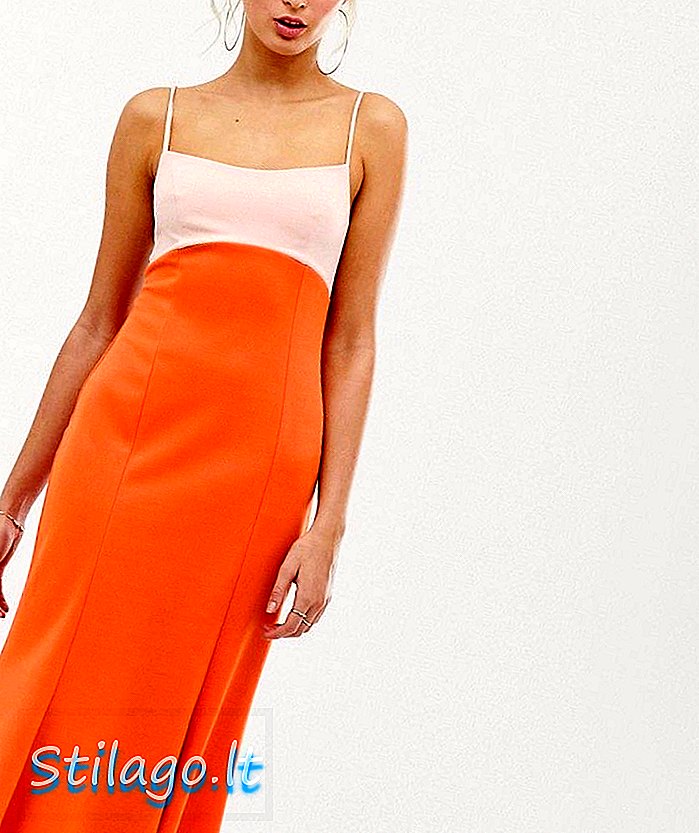 „ASOS DESIGN“ spalvų blokinė midi slydimo suknelė-daugialypė