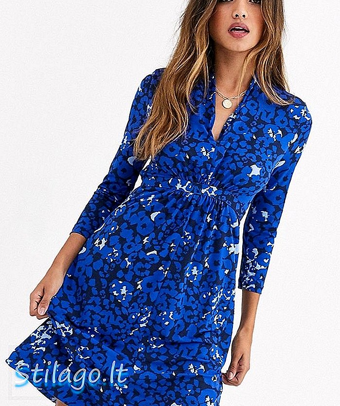Haljina u struku za haljinu u obliku francuskog spoja - plava