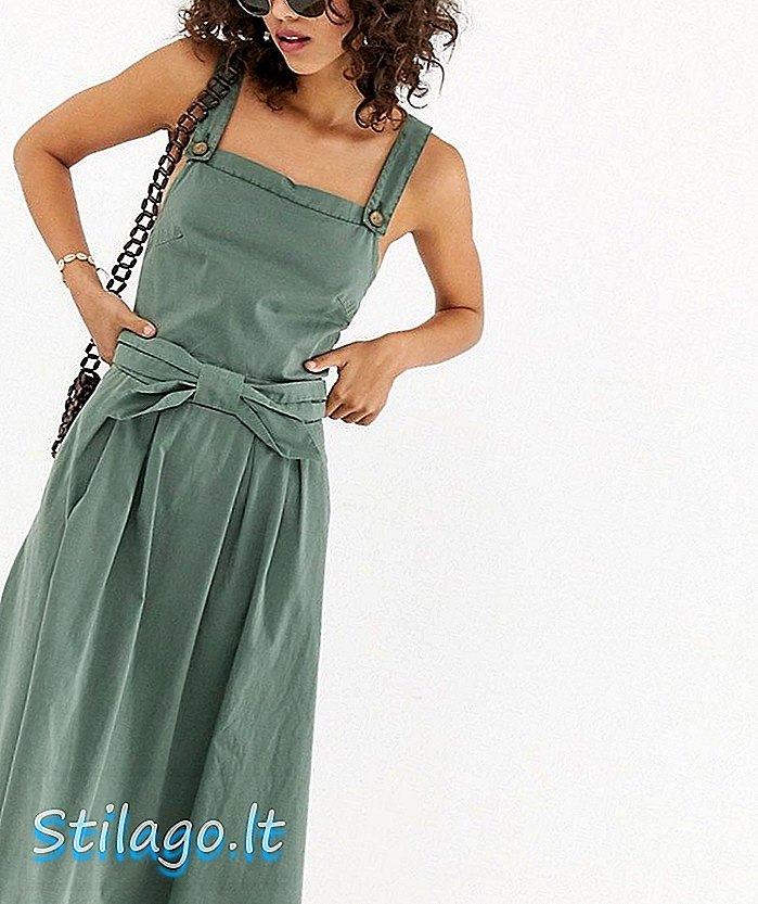 Koronkowa sukienka midi Vero Moda w kolorze zielonym
