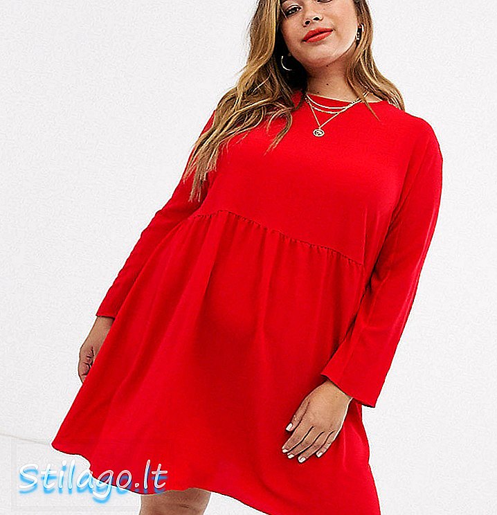 Кришене міні-плаття з довгим рукавом ASOS DESIGN-червоне