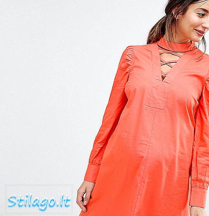 ASOS Motinystės mini suknelė su „Lattice Front-Orange“