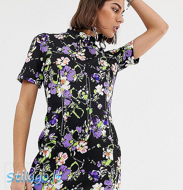 COLLUSION mini haljina s cvjetnim korzetom-Multi