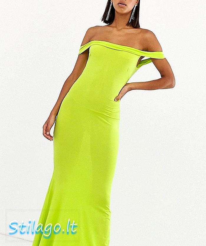 Club L bardot fishtail maxi suknelė - žalia