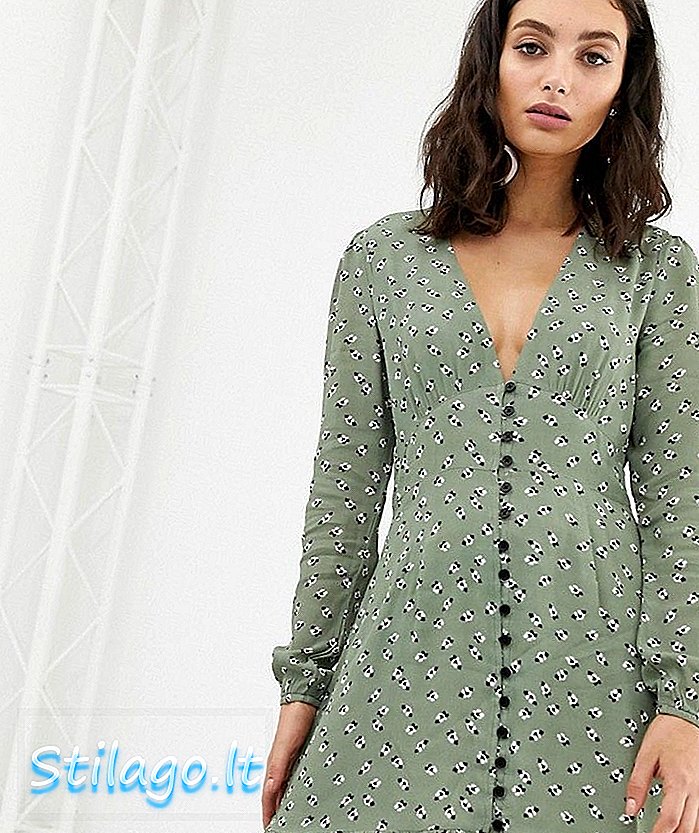 Rochie mini Rahi Tia cu imprimeu flori dot-Green